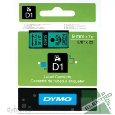 DYMO 40919 S0720740 D1 kazetta, fekete/zöld 9mm x7m