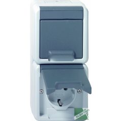   GIRA 78030 vízmentes falon kívüli dugalj dupla komplett szürke