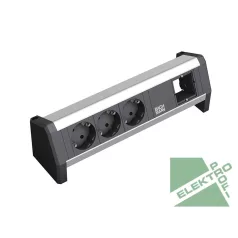 BACHMANN 902.000 Desk1 asztali elosztó 3x230V dugalj+1db üres hely