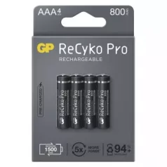   Emos B22184 GP ReCyko Pro NiMH tölthető akkumulátor, HR03 (AAA) 800mAh, 4db