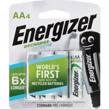 Energizer Accu Recharge 4AA 2300mAh Akku elem ceruza BL4 (4 db /csomag)