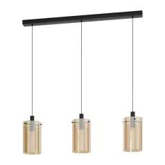 Eglo 39539 függeszték E273x40W fekete/borostyán Polverara