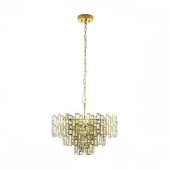   Eglo 39613 függeszték E14 10x25W 63cm réz/kristály Calmeilles