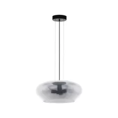   Eglo 39658 függeszték E27 3x20W 50cm fekete/átlátszó Priorat