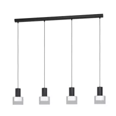   Eglo 39726 LED függeszték GU10 4x5W fekete/átlátszó Molineros