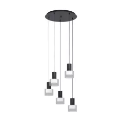   Eglo 39727 LED függeszték GU10 5x5W fekete/átlátszó Molineros