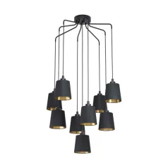 Eglo 39739 függeszték E27 9x40W fekete/arany Bernabetta