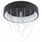 Eglo 39762 LED mennyezeti lámpa fekete/kristály Berlona