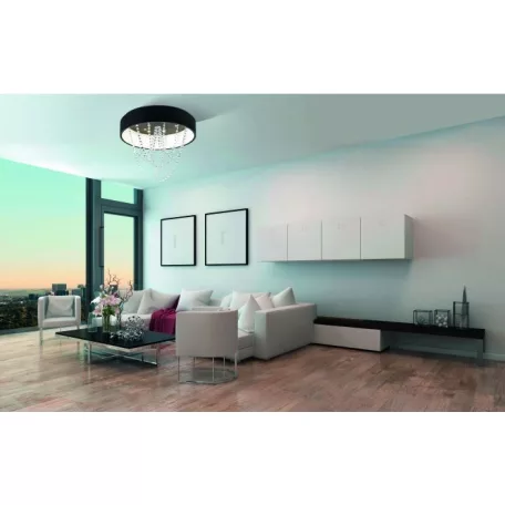 Eglo 39762 LED mennyezeti lámpa fekete/kristály Berlona