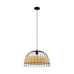 Eglo 43312 függeszték E27 1x40W 50cm fekete/rattan Anwick