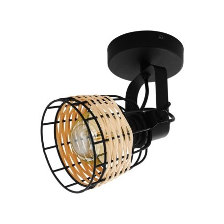 Eglo 43324 fali lámpa E27 1x40W fekete/rattan Anwick