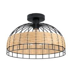 Eglo 43398 mennyezeti lámpa E27 1x60Wfekete/rattan Anwick