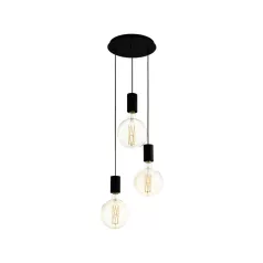 Eglo 98663 függeszték E27 3x40Wkerek fek Pozueta