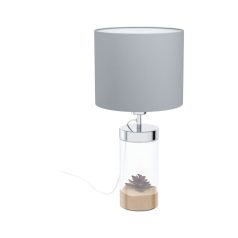 Eglo 99289 asztali lámpa E27 1x40W króm/szürke Lidsing #