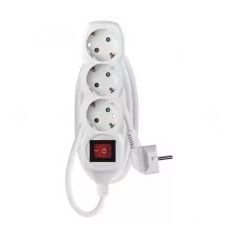   EMOS P1321R Hosszabbító 3-as földelt kapcsolós 1,5m fehér 1,5mm2