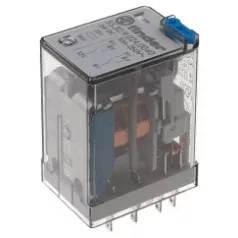   Finder 55.32.9.220.0040 Miniatűr ipari relé, 2 váltóérintkező, 10A, 220V, DC 2CO, tesztgombbal