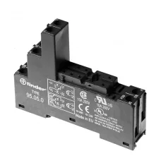   Finder 95.05.0 Csavaros sínre pattintható reléfoglalat, lábosztás-5 mm, fekete