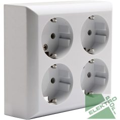   GAO 0313H Csatlakozó aljzat földelt 4 férőhellyel, 16A 230V fehér