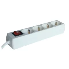   Tracon HK4 Hordozható elosztósáv kapcsolóval, normál, 1,5m,  16A, 250VAC, 3680W, 3x1,0mm2, H05VV-F