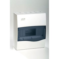   IDE 24652 BV8PT/RR Kiselosztó COMBI 1/ 8 fehér falon kívüli műanyag IP40 PE+N átlátszó ajtó