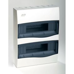   IDE 25552 BV24PT/RR Kiselosztó COMBI 2/24 fehér falon kívüli műanyag IP40 PE+N átlátszó ajtó