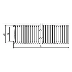  KOPOS 1216E F50 Gégecső betonba 16 mm 750N fekete (50 fm/tek)