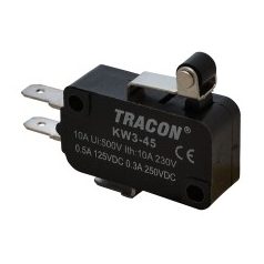   Tracon KW3-45 Mikrokapcsoló 250V/16(4)A rövidkaros-görgős kivitel 