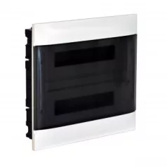   Legrand 135172 PractiboxS 2 sor 12 modul, gipszkartonba süllyeszthető kiselosztó(850°C), átlátszó füstszínű ajtóval