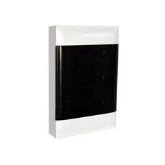   Legrand 137218 PractiboxS 3 sor 18 modul falon kívüli kiselosztó(650°C), átlátszó füstszínű ajtóval