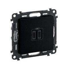   Legrand 756307 Valena Life kettős USB-C + USB-C csatlakozóaljzat 3A15W, fekete