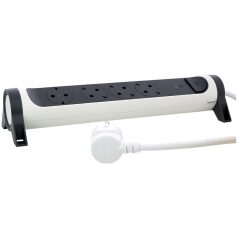   Legrand 694507 Elosztósor Premium 4x2P+F, túlfeszültség-védelemmel, 1,5 m vezetékkel, fehér/fekete