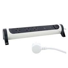   Legrand 694508 Elosztósor Premium 3x2P+F, túlfeszültség-védelemmel, USB-A + USB-C, 1,5 m vezetékkel, fehér/fekete