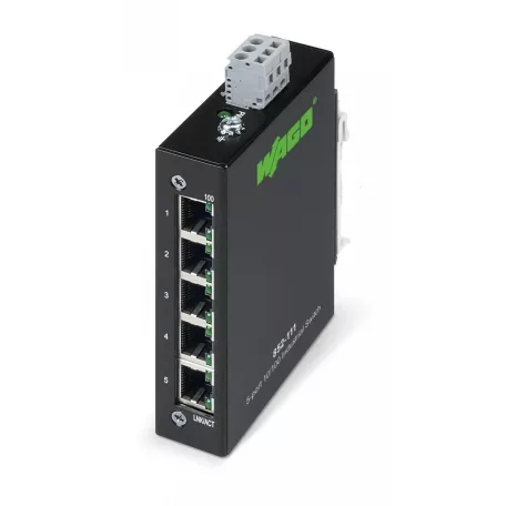 WAGO 852-111 Ipari ECO Switch, 5 port 1000Base-T, fekete