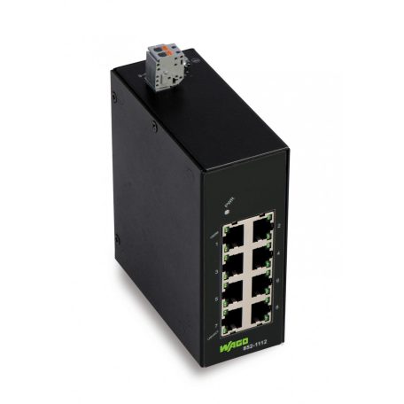 Wago 852-1112 Ipari ECO Switch, 8-Port 1000Base-T, fekete