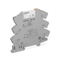   WAGO 857-358 Relémodul, bemeneti feszültség 230 V AC/DC, 1 váltóérintkezővel, 6 A, 2.50 mm², szürke 