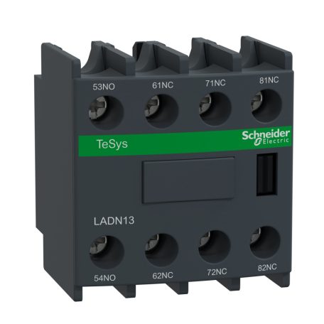 Schneider LADN13 Segédérintkező blokk 1z+3ny homloklapi, csavaros csatlakozás LC1D
