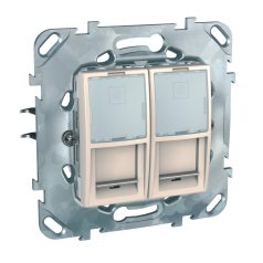   Schneider MGU50.2020.25Z  UNICA 2xRJ45 Cat5e UTP aljzat, krém  