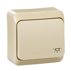   Schneider WDE001113 PRIMA Egypólusú nyomó, lámpajellel 10A krém