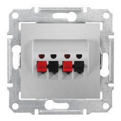   Schneider SDN5400160 SEDNA Kettős hangfalcsatlakozó, rugós bekötés, alumínium #