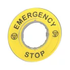 Schneider ZBY9320 Címke vészgombhoz 3D "EMERGENCY STOP"
