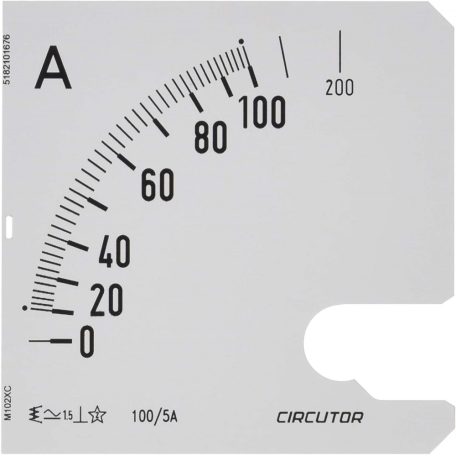 Circutor M102XC Ampermérő skála EC96 100/5A 227479
