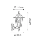 Rábalux 8234 Velence kültéri fali lámpa, antik arany, 60W, E27