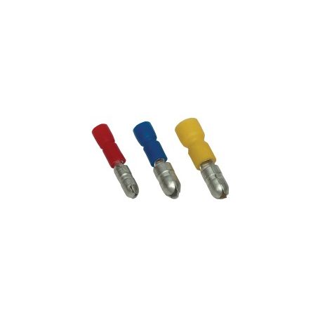 Tracon SH4 Szigetelt hengeres csatlakozó dugó, elektrolitréz, sárga 6mm2, (d1=3,6mm, d2=5mm), PVC