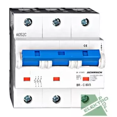 SCHRACK BR973800 Kismegszakító 3p.C80A 10kA