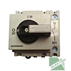   SCHRACK IN8R1425 Főkapcsoló 4 pólus 40A sorbaépíthető 0-1 állású, fekete