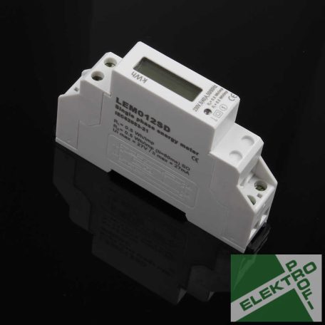 LEM012SD Fogyasztásmérő 1F direkt 5A/(40A) LCD kijelző, sínre
