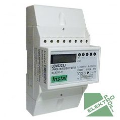   LEM022SJ Fogyasztásmérő 3F direkt 10A/(100A) LCD kijelző, sínre