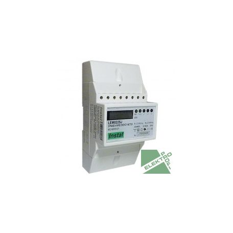 LEM022SJ Fogyasztásmérő 3F direkt 10A/(100A) LCD kijelző, sínre