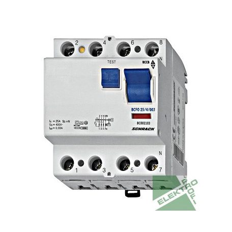 SCHRACK BC008103 FI kapcs. 4P/ 80A  30mA/A 10kA