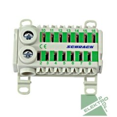 SCHRACK IK021079 N kapocs blokk,2x25+14x6 zöld